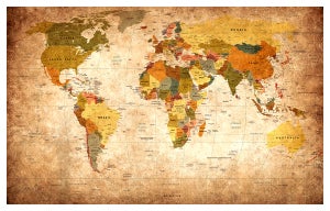 Poster de carte du monde à gratter Carte du monde 60x40 blanc