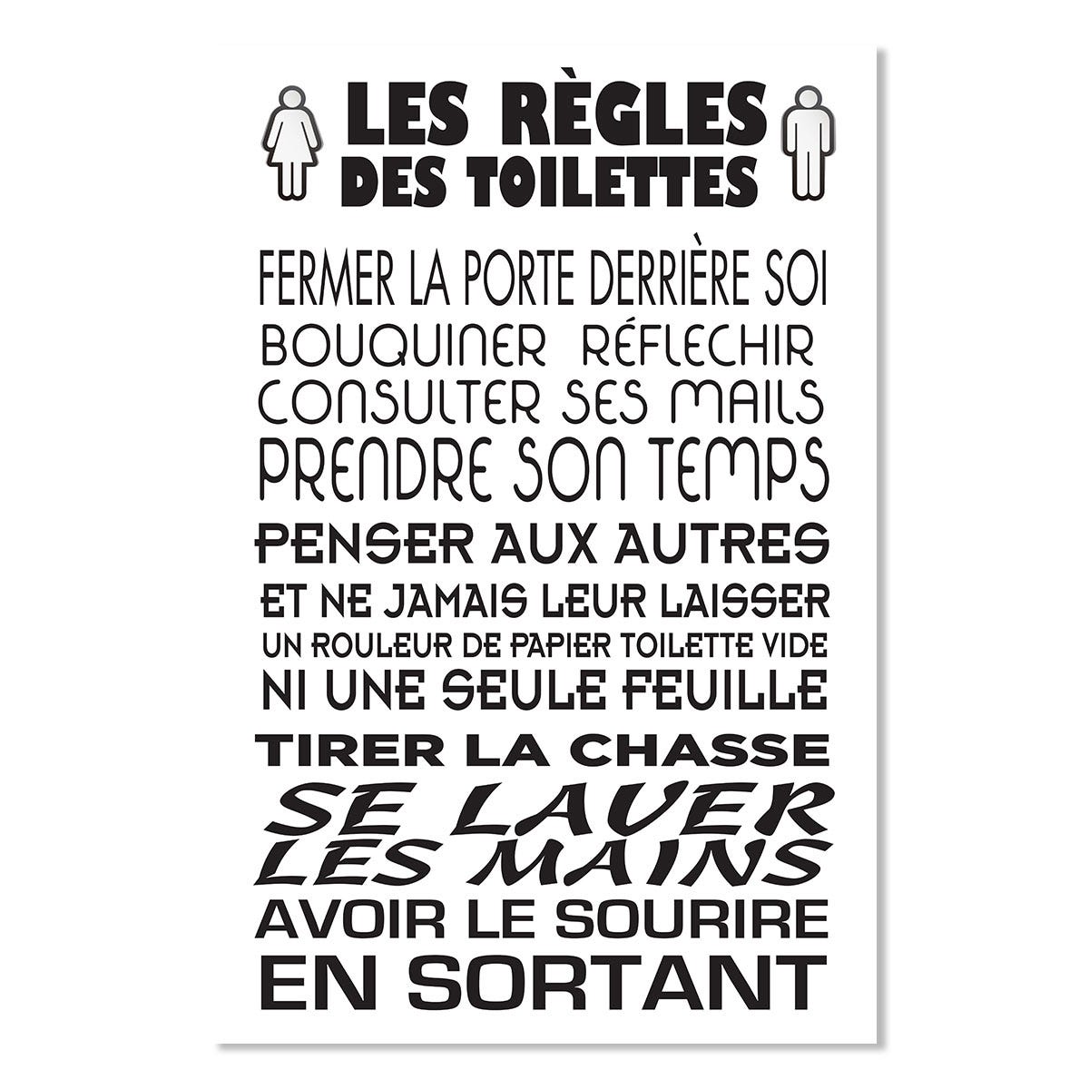 Affiche, Les règles des WC 1 - 40x60cm - made in France