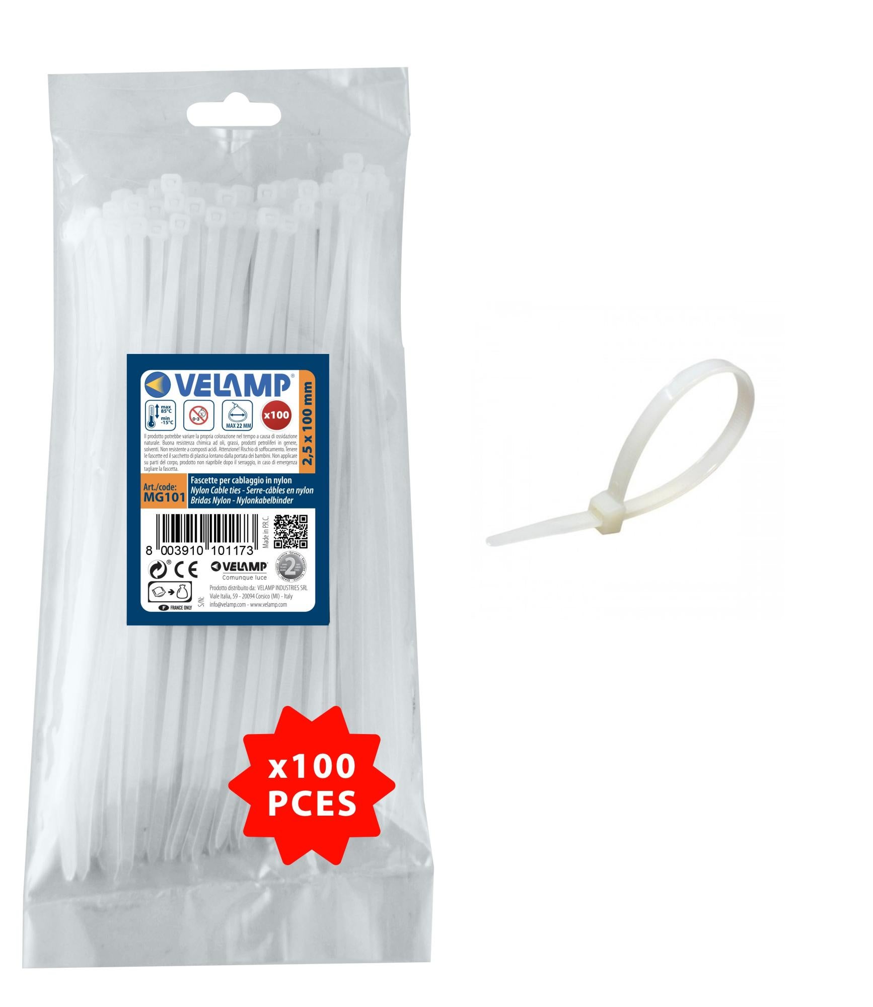 C Fascetta Nylon Pa66 3,6X200Mm Nero 100 Pz- 1,0 Confezione Idroweb