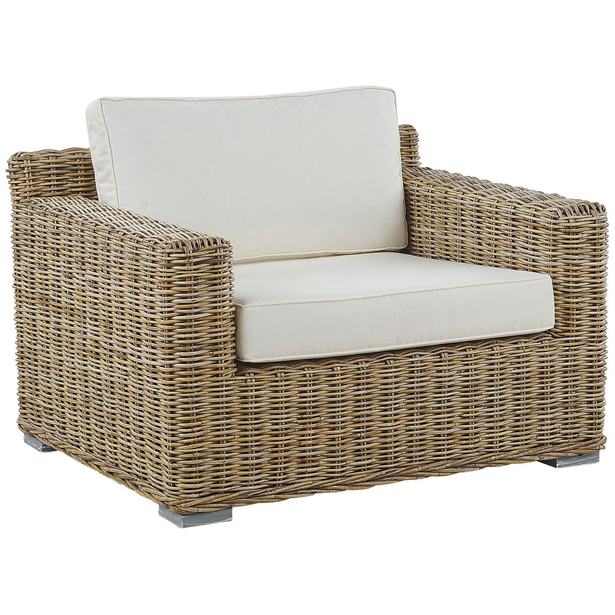 Poltrona Bassa In Rattan Naturale Parma - 61x94x85 Cm, Bianca, Senza Braccioli, Per Giardino E Terrazza - Foto 6