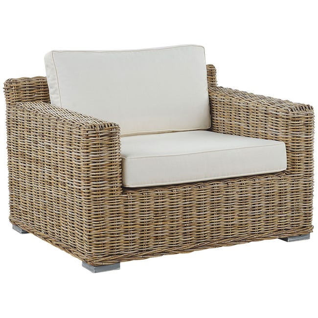 Poltrona Bassa In Rattan Naturale Parma - 61x94x85 Cm, Bianca, Senza Braccioli, Per Giardino E Terrazza - Foto 6