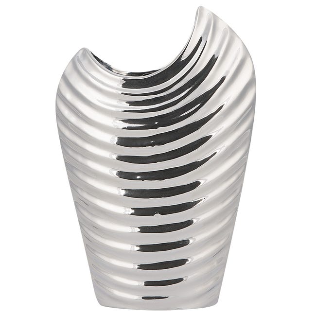 RP Home Vaso Decorativo Silver Sparkle - 25 Cm, Colore Argento, Moderno E Luminoso