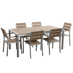 Set di 6 sedie da pranzo alluminio anodizzato grigio VERNIO 