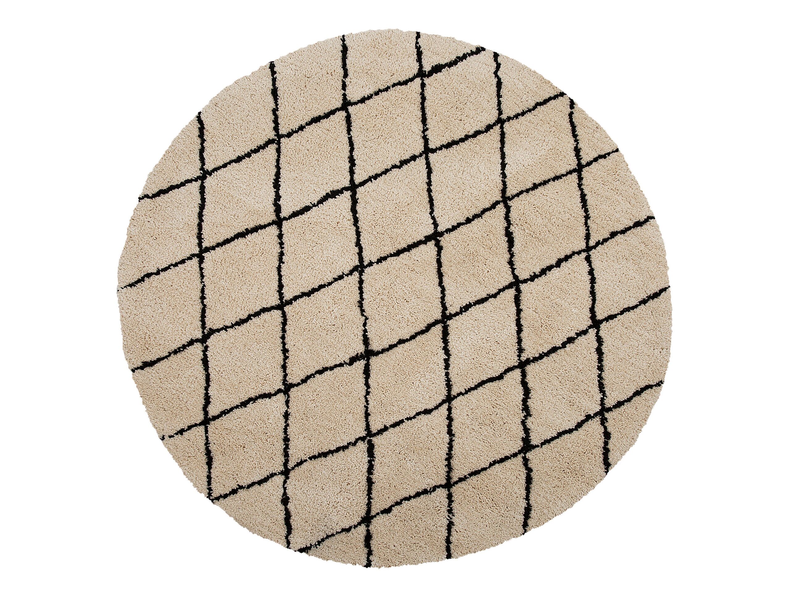 Beliani Tapis Rond 140 Cm Beige Et Noir Midyat Ii Leroy Merlin 2003