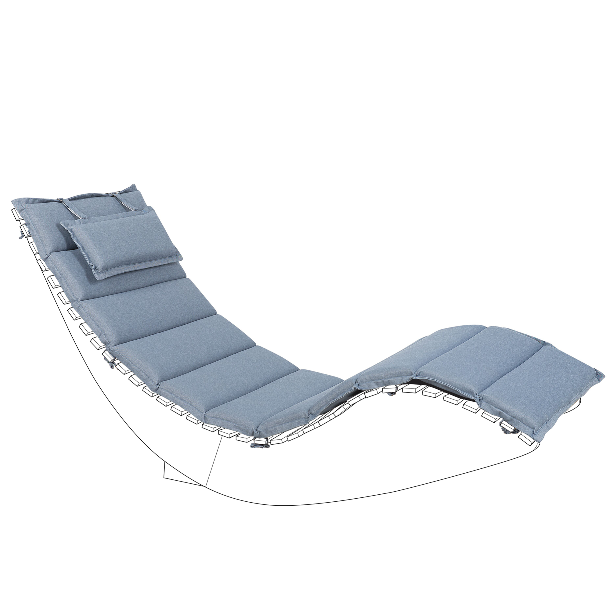 Doppler Cuscino Per Sedia A Sdraio Da Giardino Living - Righe Grigie, 195x60x6 Cm, Imbottito E Facile Da Pulire