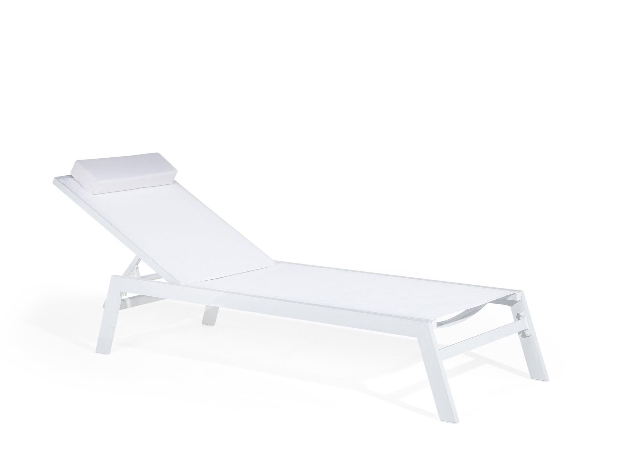 Beliani Chaise Longue De Jardin En Aluminium Blanche Catania Ii Leroy