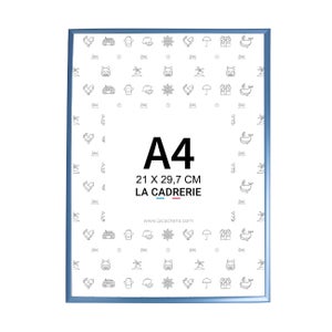 Cadre format A4 - 21x29,7 cm en aluminium - Doré - Vitre en verre