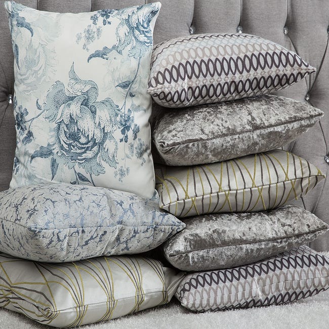 Set di 2 cuscini decorativi in velluto grigio 45 x 45 cm HOSTA