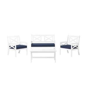 Lot de 2 coussins de siège capitonnés pour meubles de terrasse, 19x19  pouces, coussins de meubles de patio remplis pour chaise en osier,bleu  marine