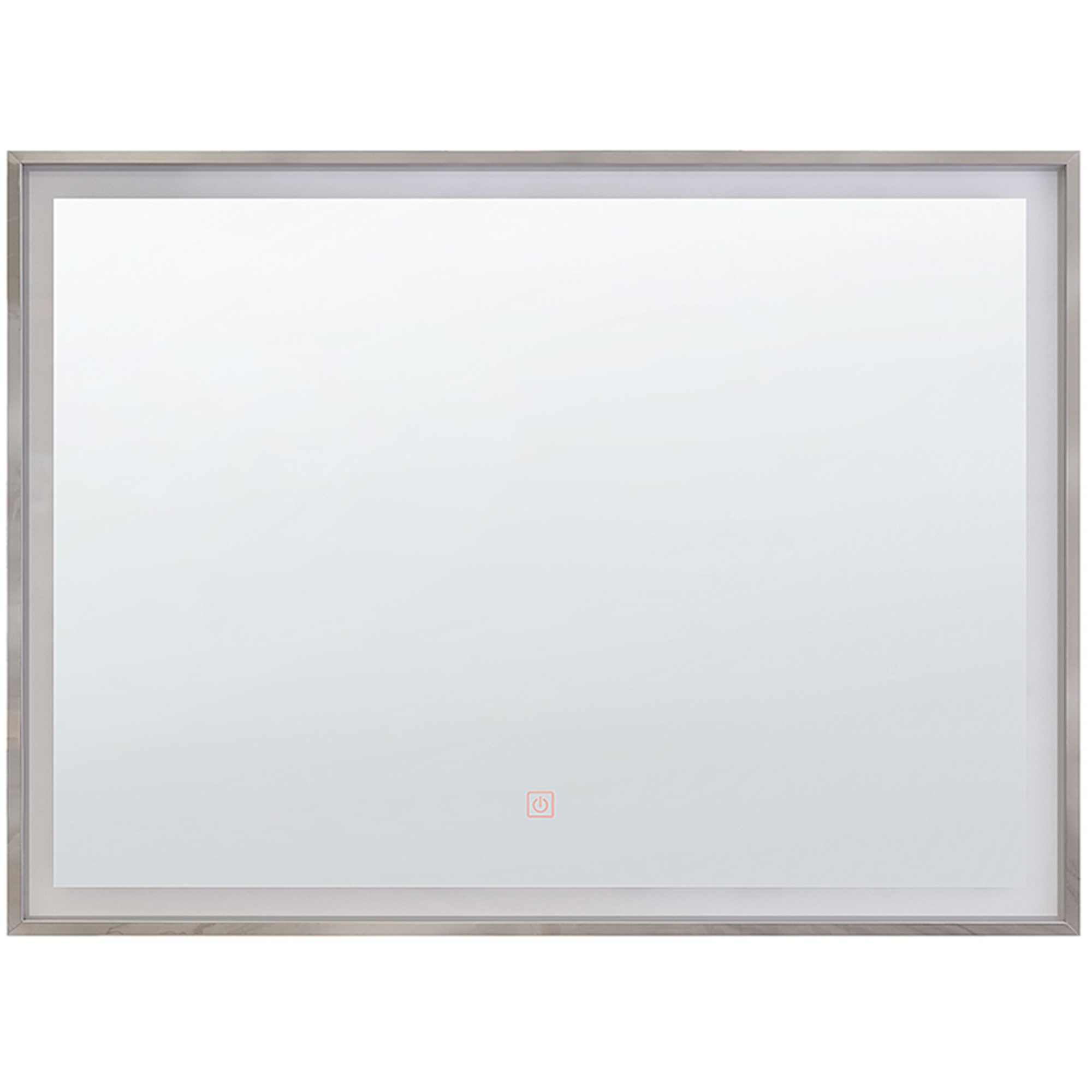 Specchio rettangolare da parete a LED 90 x 70 cm argento ARGENS 