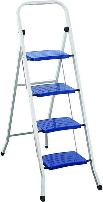 Scala A 4 Gradini In Alluminio Professionale - Portata 150 Kg, Certificata EN 131, Con Vano Portaoggetti, Per Casa E Lavoro - Foto 1