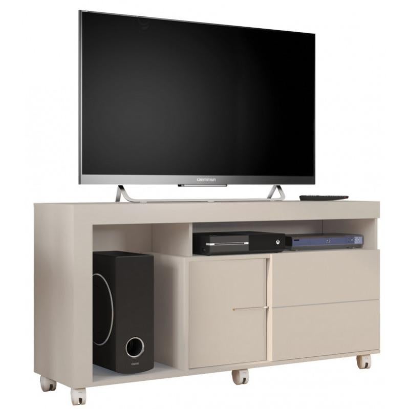 Meuble TV 55 Pouces Noyer Et Blanc Ecru