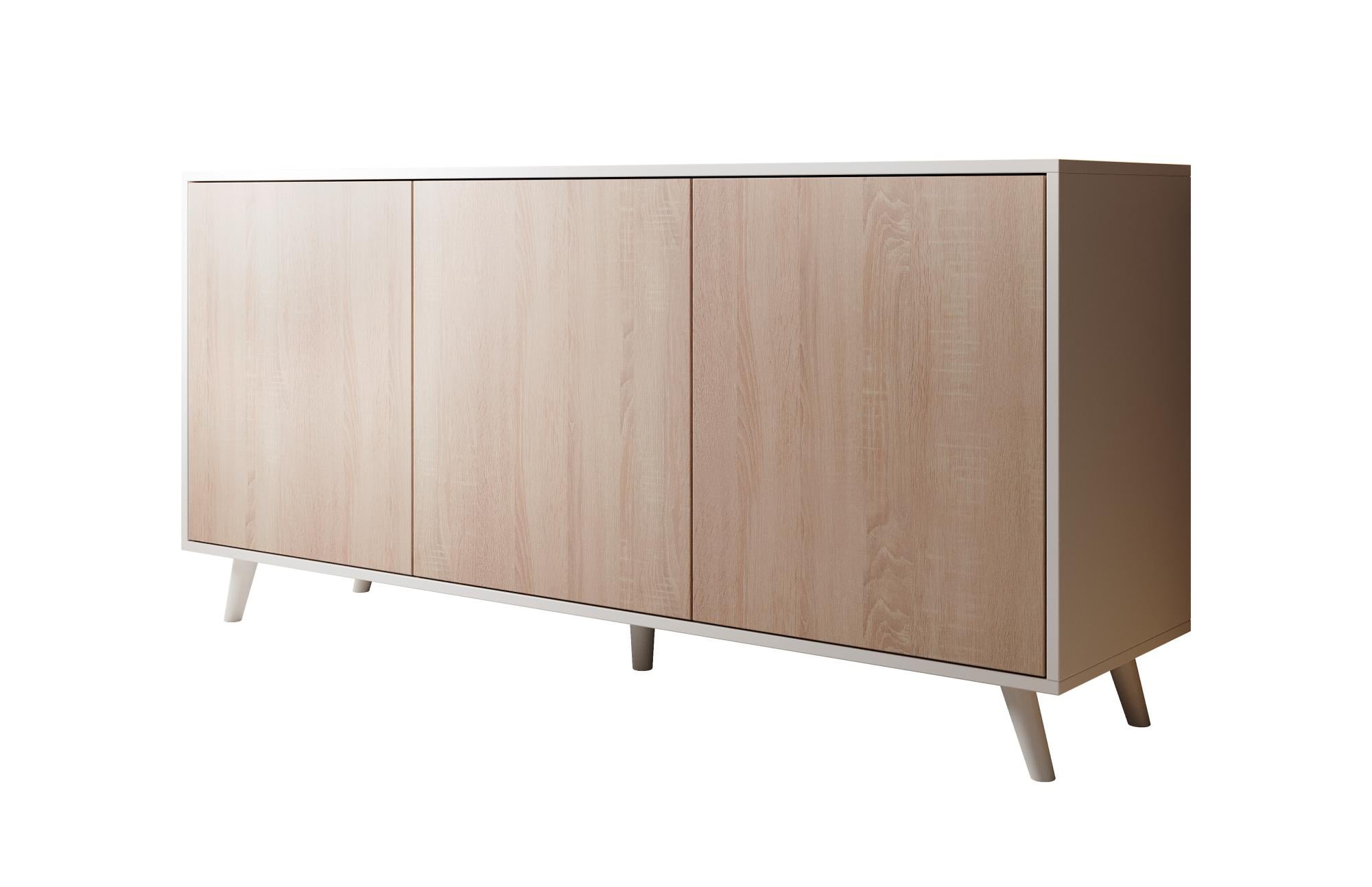 Buffet de salon bas 3 portes 155x74x41cm Meuble de rangement