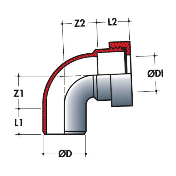 2x coude PVC 87°30 mâle femelle diamètre 40mm PVC raccord connecteur tube  tuyau plomberie