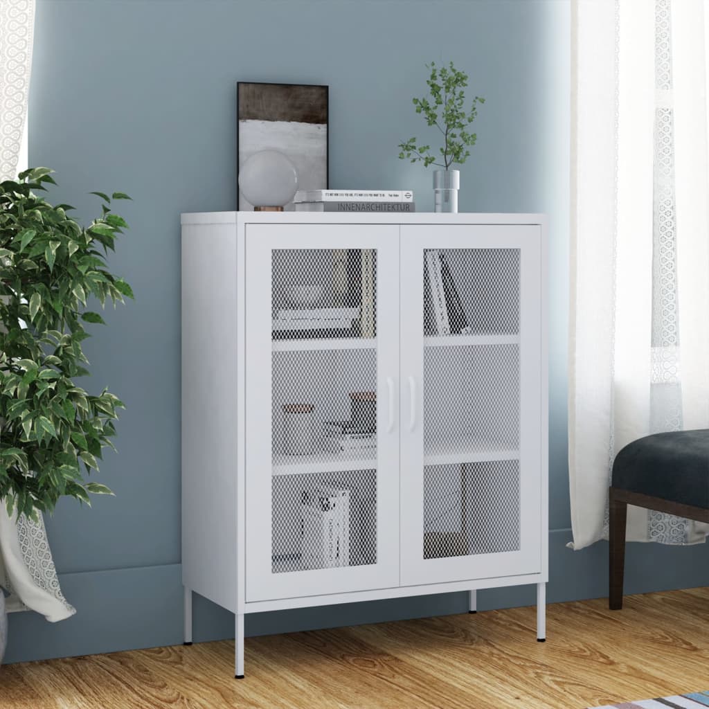 Vidaxl armario almacenamiento acero blanco 80x35x101,5 cm