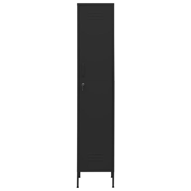 vidaXL Armario de oficina de acero con puerta corredera y estantes  ajustables, mecanismo de bloqueo seguro para archivos, color gris claro,  35.4 x