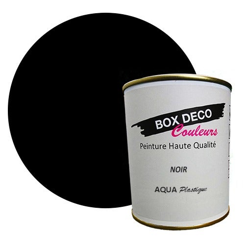 PEINTURE Teinte Noir meuble plastique à base de laque acrylique aspect  satin Aqua Plastique - 750 ml - 9m ?