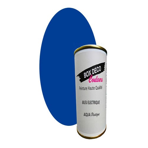 PEINTURE Teinte Bleu Electrique meuble plastique à base de laque acrylique  aspect satin Aqua Plastique - 750 ml - 9m ?
