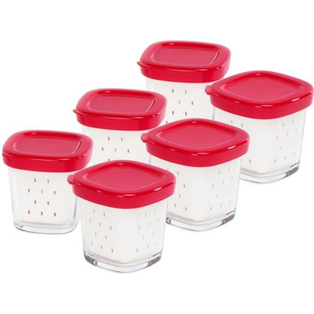 SEB accessoires electromenager XF100001 Lot de 6 Pots Verre avec Egouttoir  pour les Yaoutières Délices/ Multi Délices/  Multi Délices Compact pas  cher 