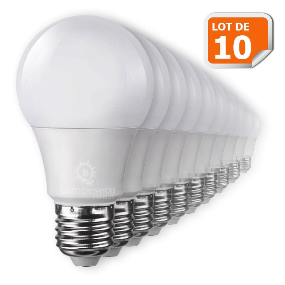Lot de 10 Ampoules LED VTAC Culot E27 7W (éq. 45W) 470lm angle 200