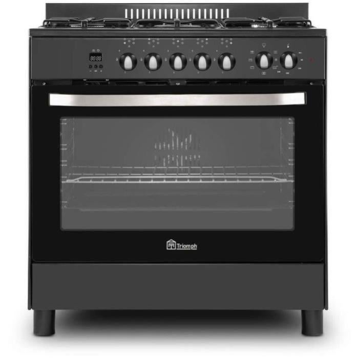 TRIOMPH TF8GPN - Cucina 80cm - 5 fuochi gas di cui una tripla corona - Forno  catalizzatore 97L - Porta tutto vetro - Nero | Leroy Merlin