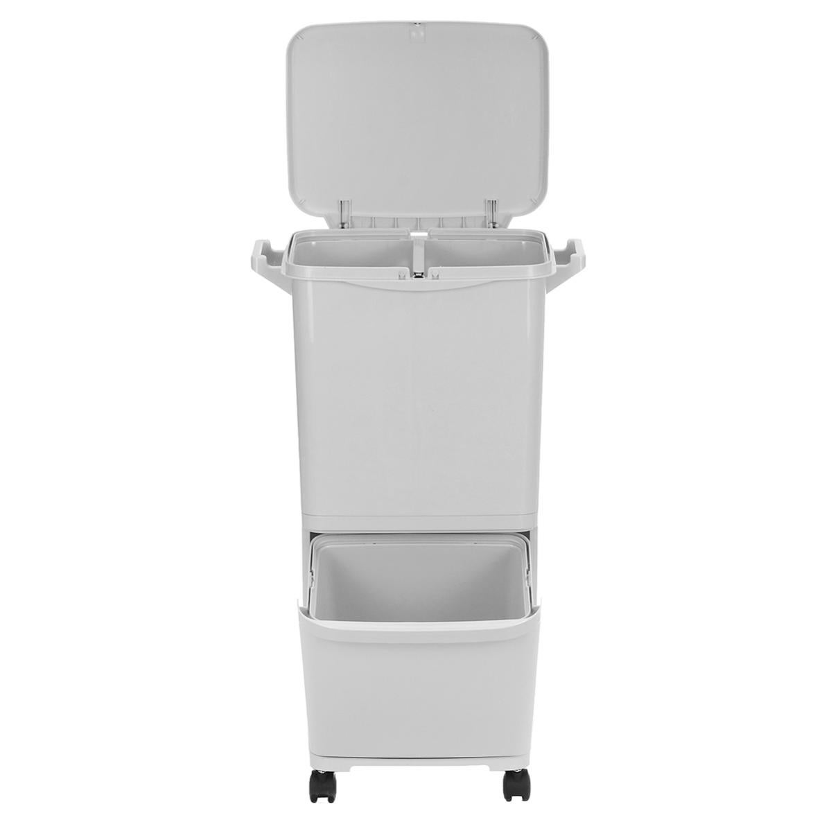 Pattumiera da cucina Pattumiera tri-selettiva 45L con ruote 73 x 36,5 x 28 cm Blu | Leroy Merlin