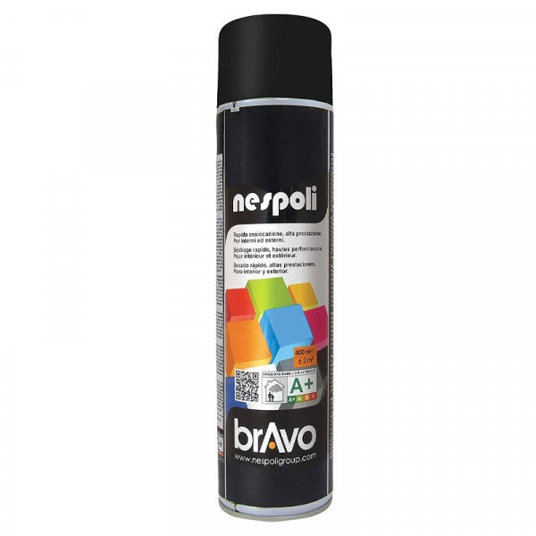 NESPOLI Aérosol peinture professionnelle noir brillant 400 ml