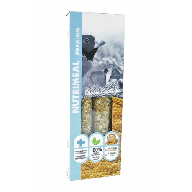 Animallparadise -Friandises 2 sticks premium millet jaune pour oiseaux  exotique , pour oiseaux