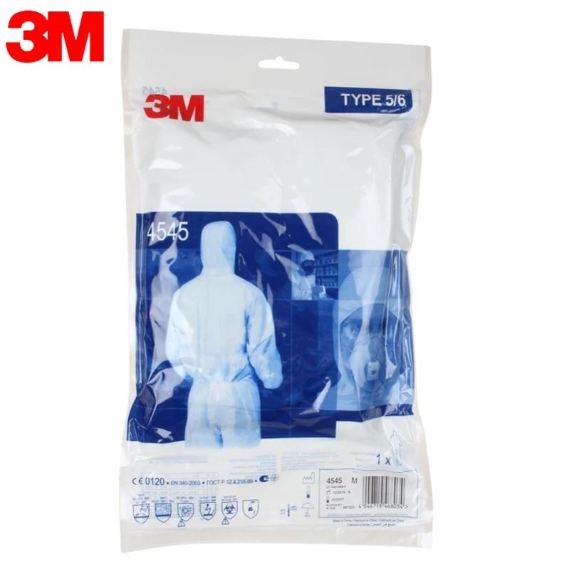 Vêtements de protection à capuche Combinaison 3M 4545, Taille L élastique, Protection CE 5215891, Contre particules sèches, éclaboussures chimiques - 5