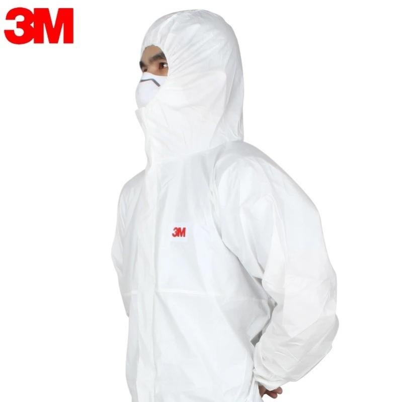 Vêtements de protection à capuche Combinaison 3M 4545, Taille L élastique, Protection CE 5215891, Contre particules sèches, éclaboussures chimiques - 2