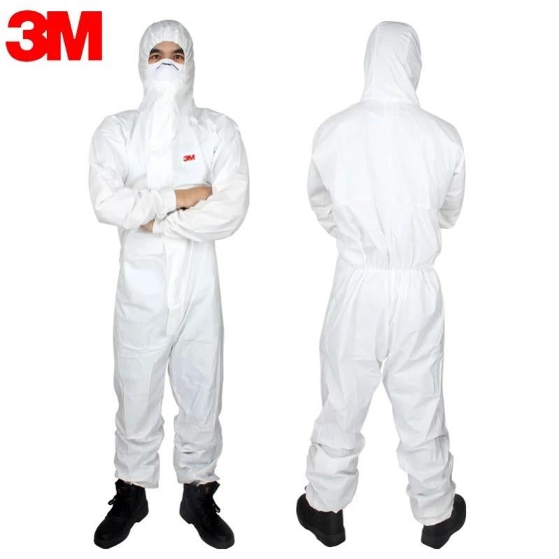 Vêtements de protection à capuche Combinaison 3M 4545, Taille L élastique, Protection CE 5215891, Contre particules sèches, éclaboussures chimiques - 3