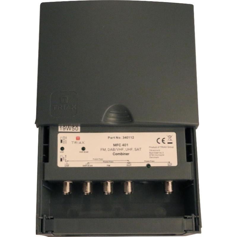 KIT Antenne mixte omnidirectionnelle DAB FM + Coupleur TRIAX MFC 401 Ter Sat UHF FM DAB + 6 Fiches F - 4