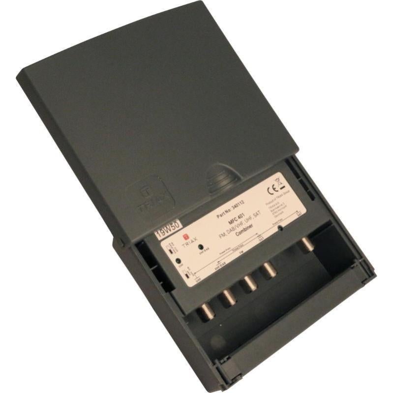 KIT Antenne mixte omnidirectionnelle DAB FM + Coupleur TRIAX MFC 401 Ter Sat UHF FM DAB + 6 Fiches F - 3