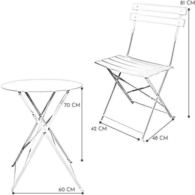 Ensemble table et chaises de jardin pliantes, aluminium, ensemble