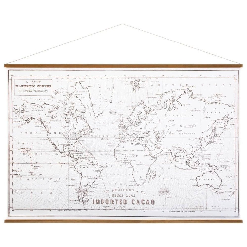 Tableau Toile Carte Du Monde Rétro 110x73 Cm | Leroy Merlin