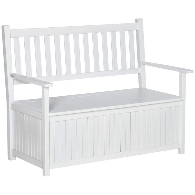 Panchina Da Giardino Outsunny In Legno Di Pino Per 2-3 Persone – Con Tavolino Centrale Sollevabile, Braccioli, 153x56x91 Cm, Marrone Chiaro, Impermeabile, Per Patio E Balcone
