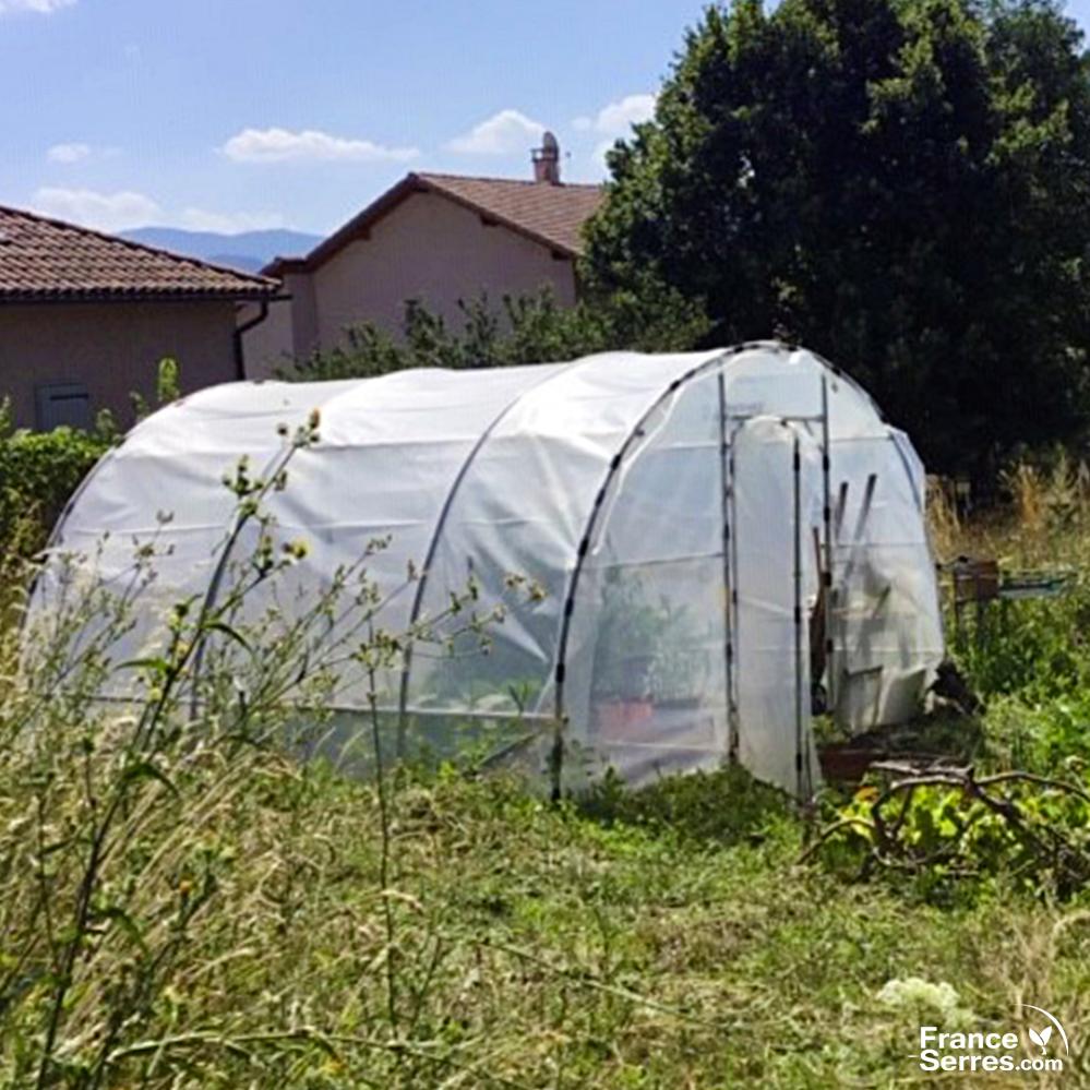 Serre tunnel SEMI-PRO 16m² avec porte sur chaque pignon - Bâche thermique diffusante de haute qualité et structure Ø32mm - 4