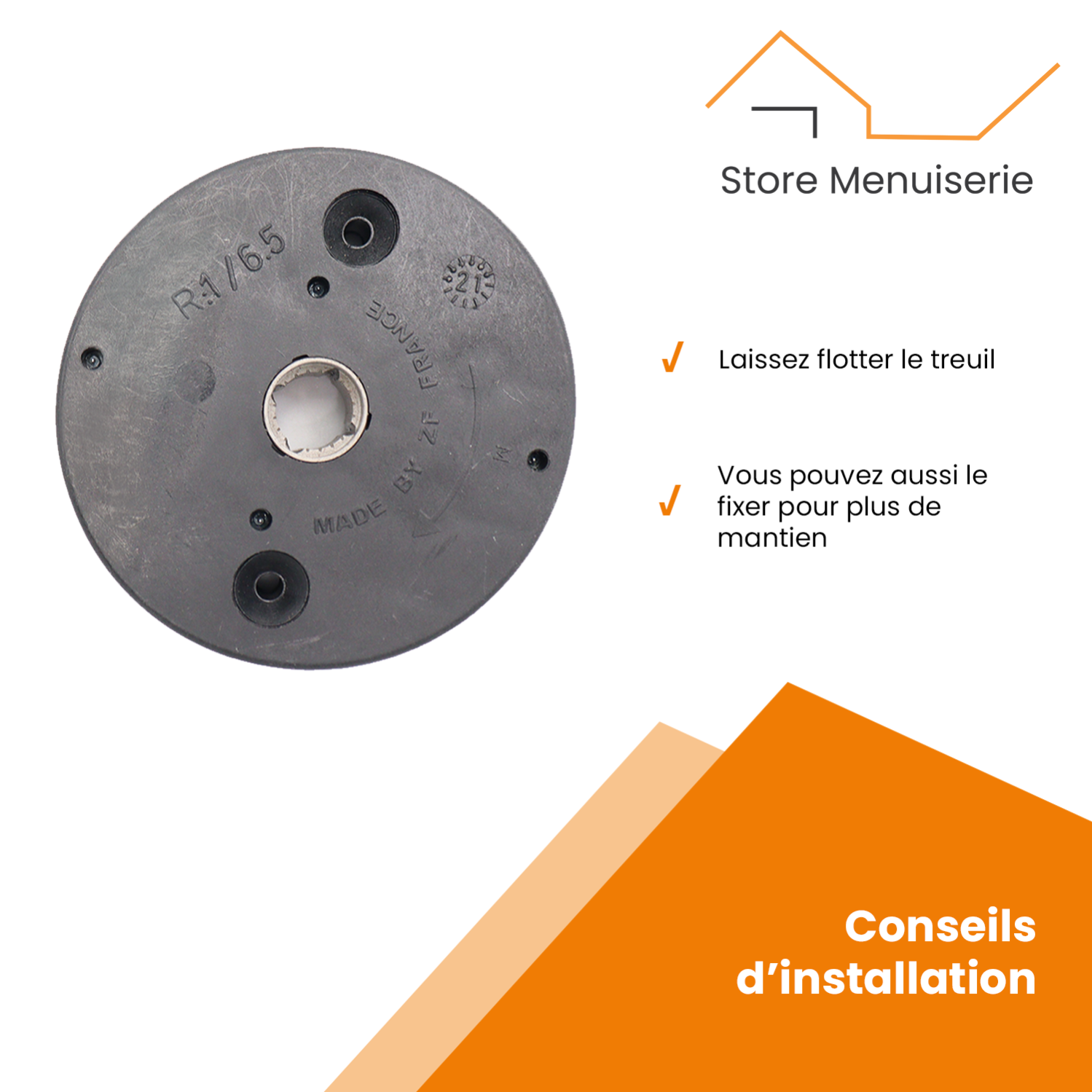 Treuil minivis C302, entrée 6 pans 7 mm, sortie carré 8-10 mm - 4