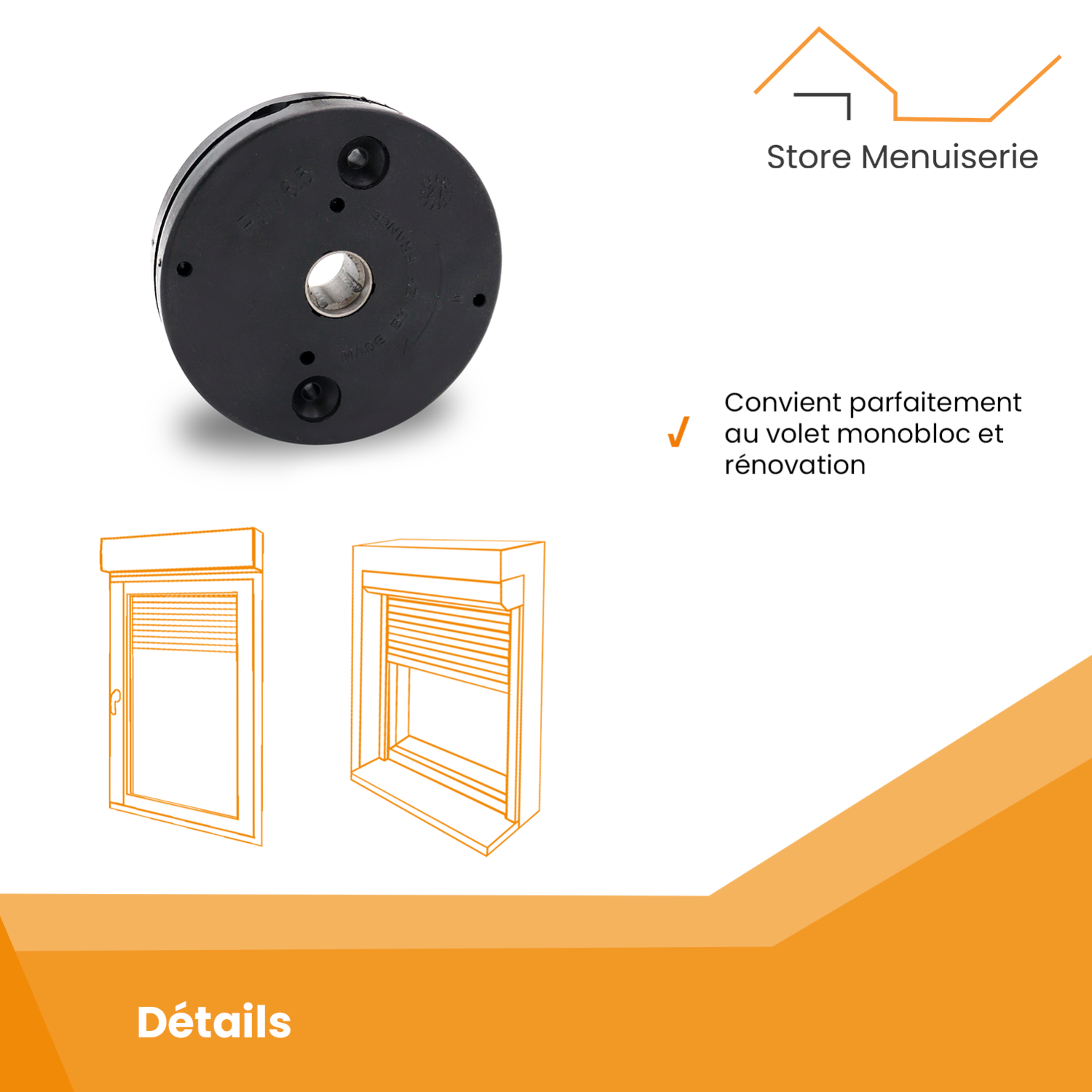 Treuil minivis C302, entrée 6 pans 7 mm, sortie carré 8-10 mm - 3