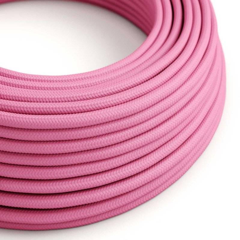 Creative Cables Textilkabel Rund – Pixel Fuchsia Baumwolle, 10 Meter, 2x0,75 Mm² – Für Individuelle Lampen & Wohnaccessoires