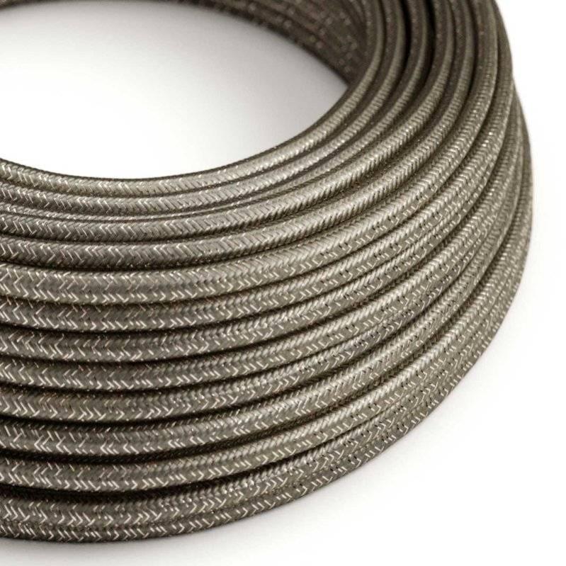Câble électrique Textile Torsadé Effet Soie Couleur Or - Section 2x0.75mm² - Longueur 5 M - Neuf