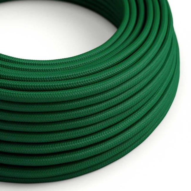 Merlotti - Cavo Elettrico Tondo Rivestito In Tessuto Colorato Verde Merlotti - Cavo Elettrico Tondo Rivestito In Tessuto Colorato Verde