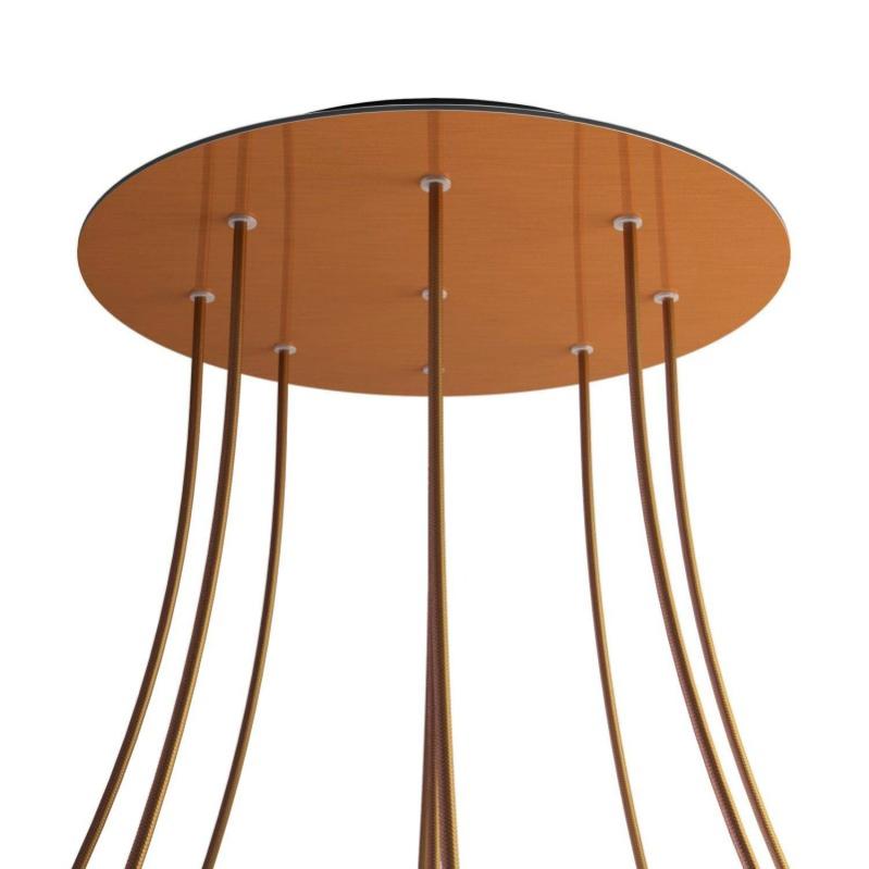 Rosone XXL Creative Cables In Acciaio Satinato Nero - Diametro 400 Mm, Con 4 Fori Centrali E 4 Laterali, Per Fissaggio Decorativo