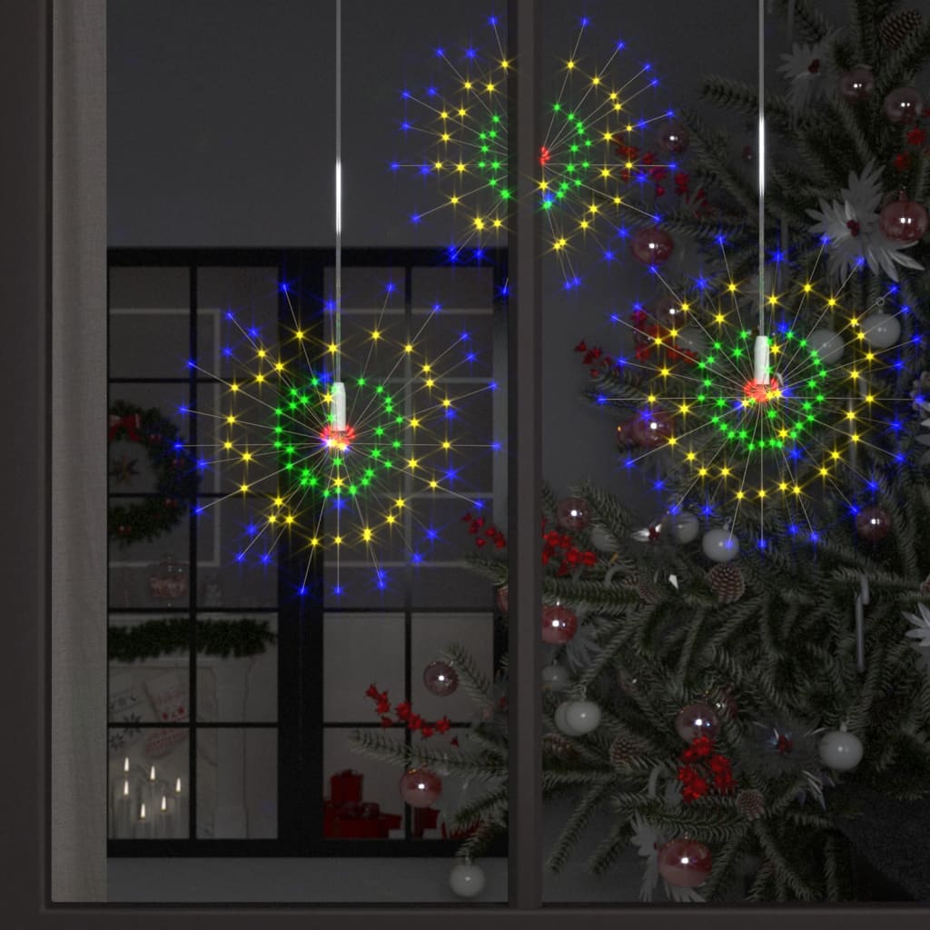 Feux d'artifice Noël extérieur 10 pcs Multicolore 20cm 1400 LED vidaXL
