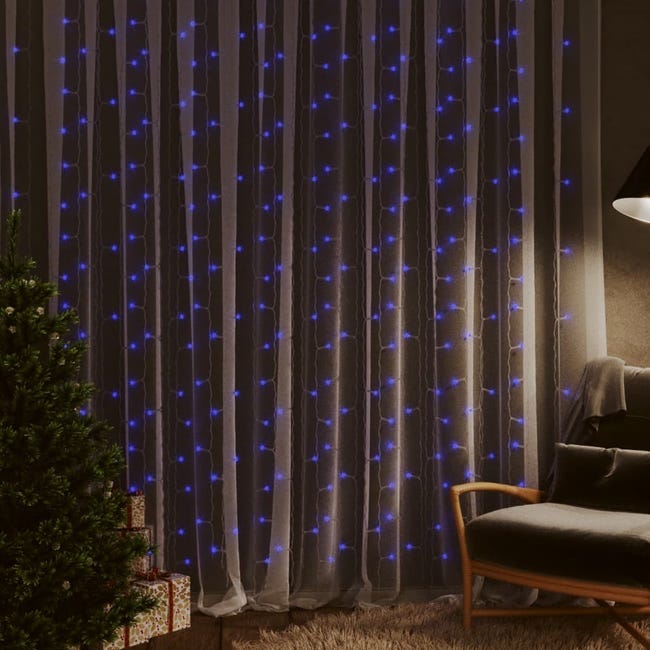 Alexander Graham Bell armario Asombrosamente VidaXL Cortina luces carámbano 3x3 m 300 LEDs azul 8 funciones | Leroy  Merlin