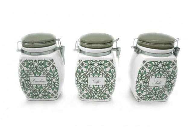 Set Tris Barattoli da Cucina sale zucchero caffè H 15 cm / - Italia Set Tris Barattoli da Cucina sale zucchero caffè H 15 cm / - Italia