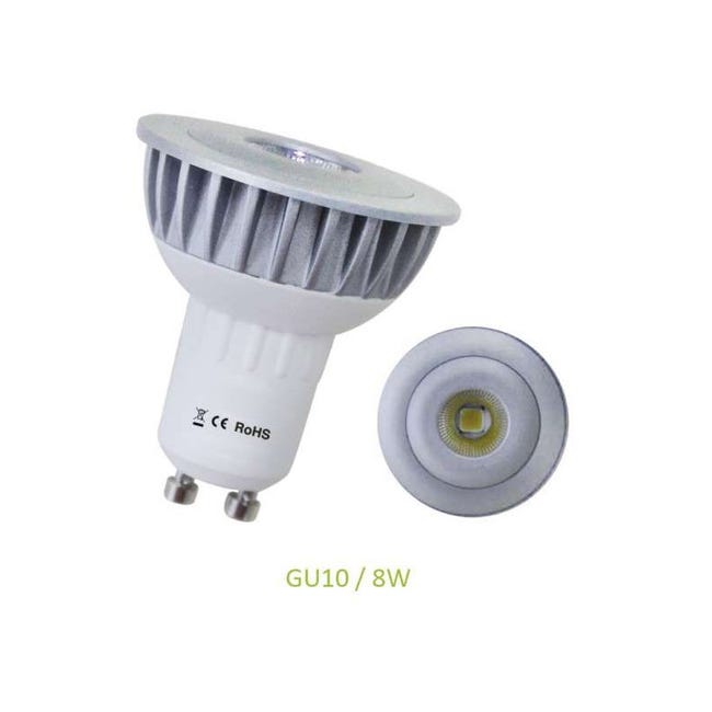 Spot led GU10 COB 6 watt (eq. 60 watt) - Couleur eclairage - Blanc chaud  3000°K