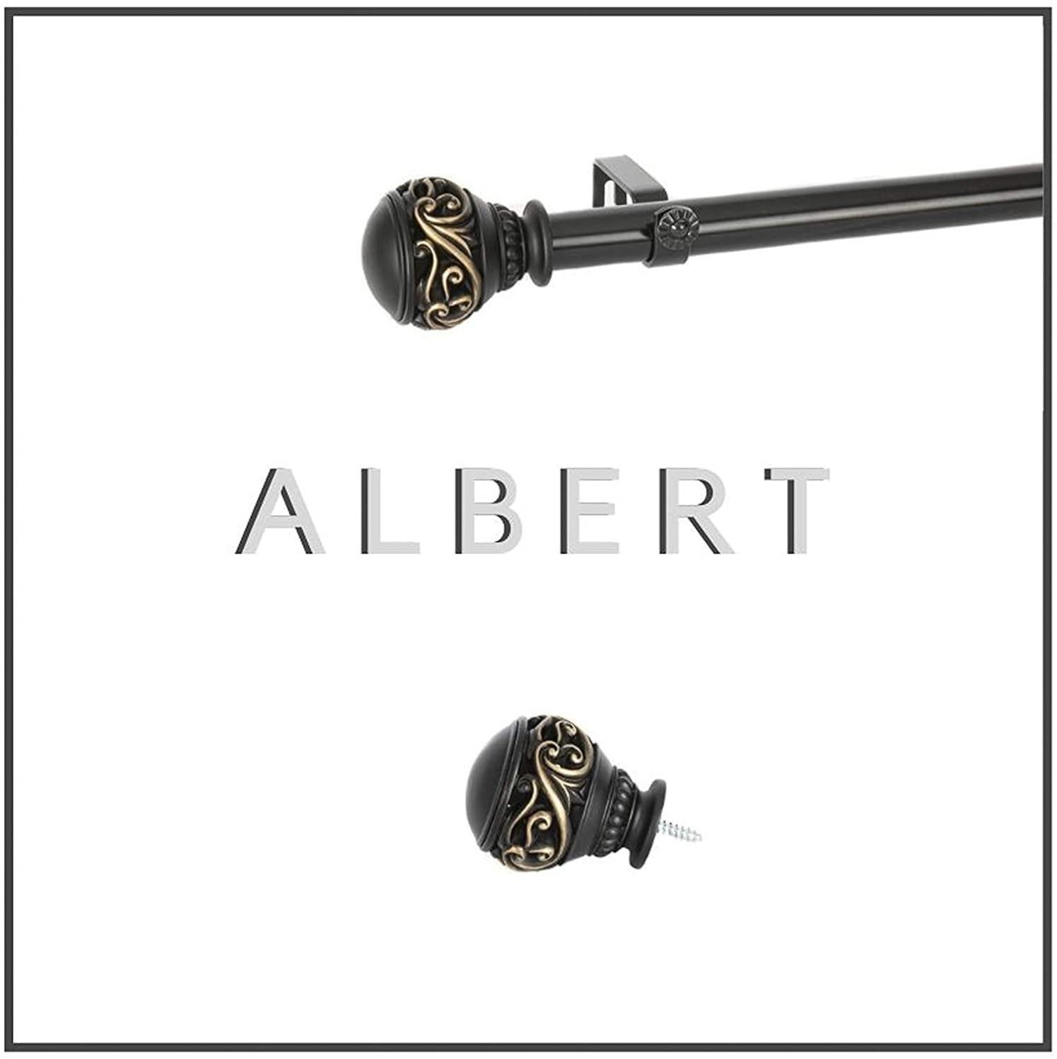 Albert Rideaux Maison Desyne Albert 25 mm Tringle à Rideau 168-305 cm - Noir | Leroy ...