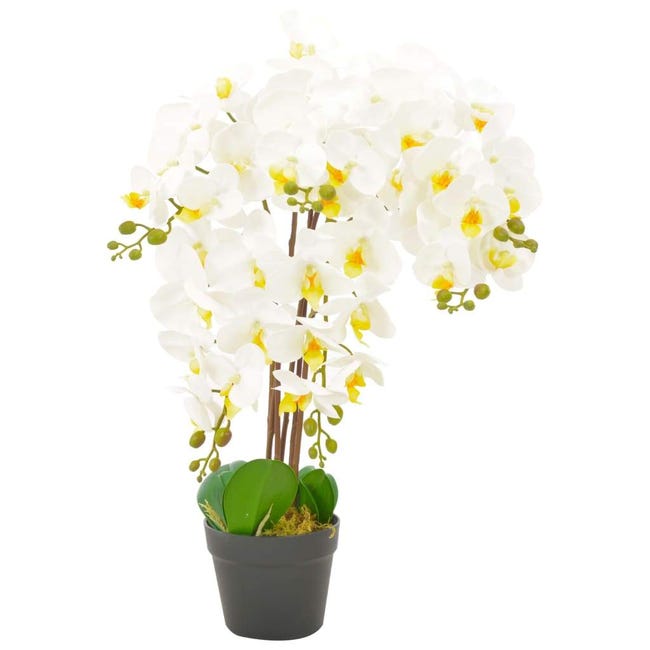 Plante fleur artificielle avec pot orchidée blanc 60 cm décoration  intérieur DEC022010 | Leroy Merlin