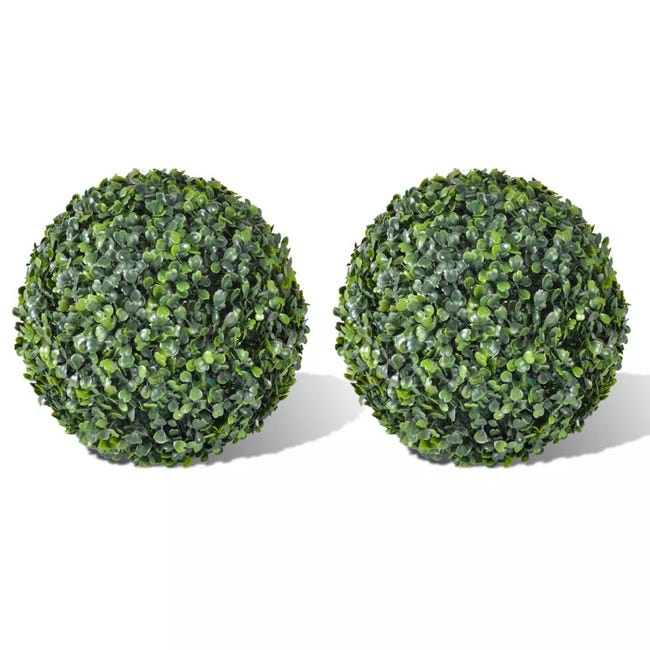 Plante artificielle boules de buis décoration intérieur ou extérieur 2  pièces 35 cm DEC022055 | Leroy Merlin
